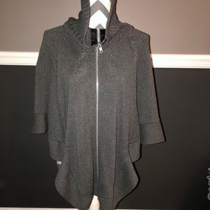 Cotton by Autumn Cashmere Zip-Up Poncho Sweater